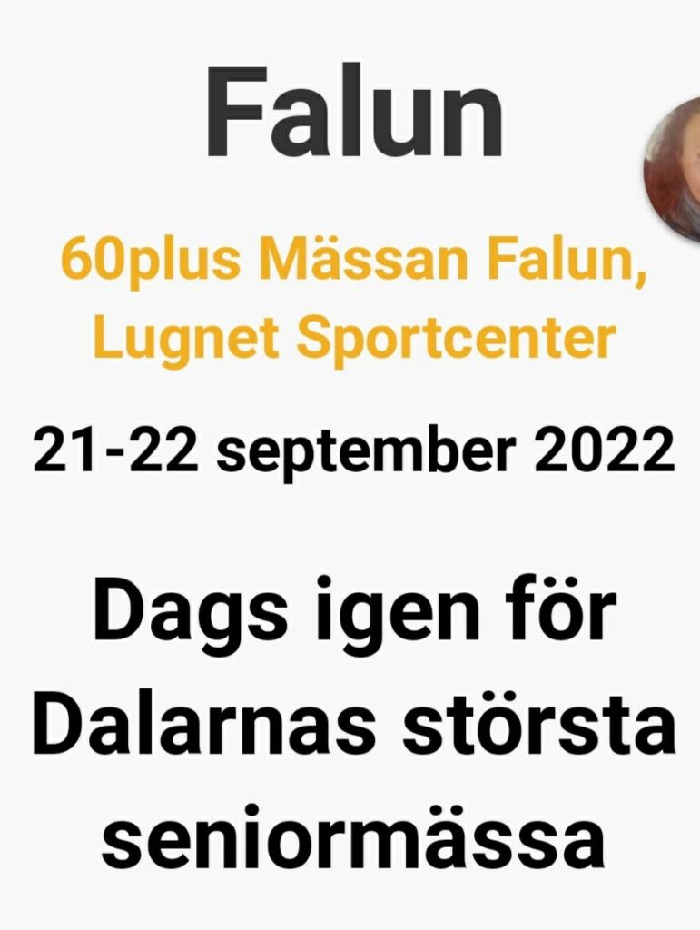 poster for 60plus fair, Falun, Sweden 21-22 sept 2022